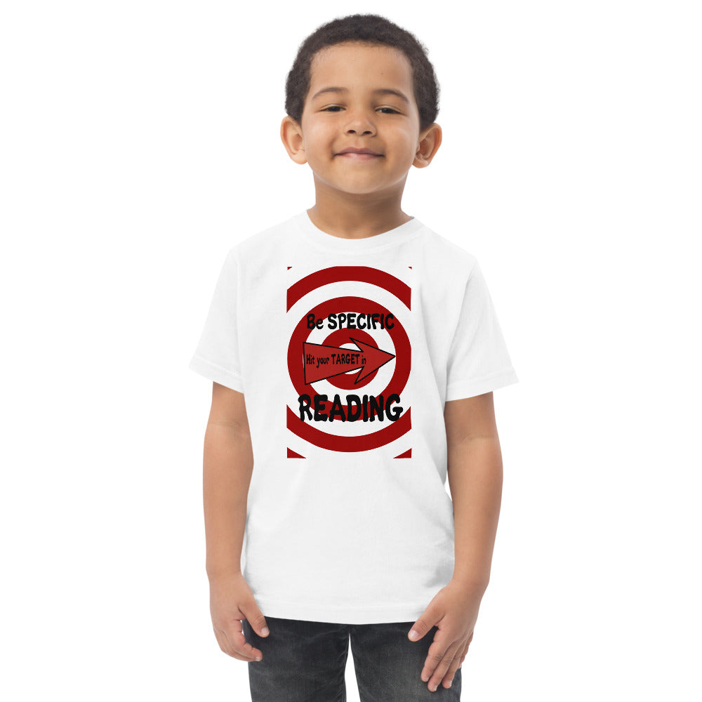 Red hit your target in Reading, toddler jersey t-shirt