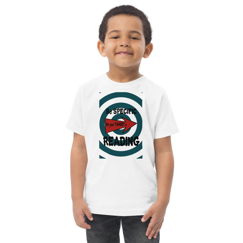 Teal  hit your target in reading, Toddler jersey t-shirt