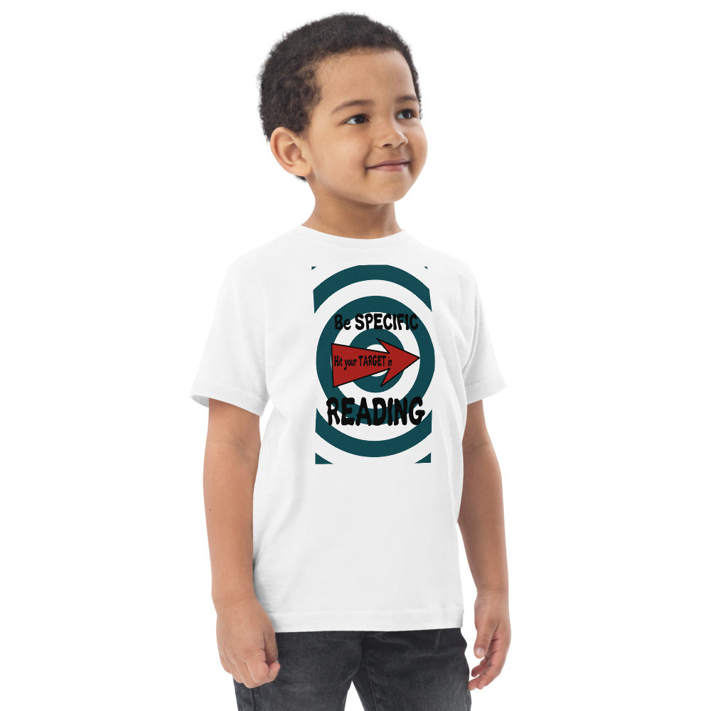 Teal  hit your target in reading, Toddler jersey t-shirt