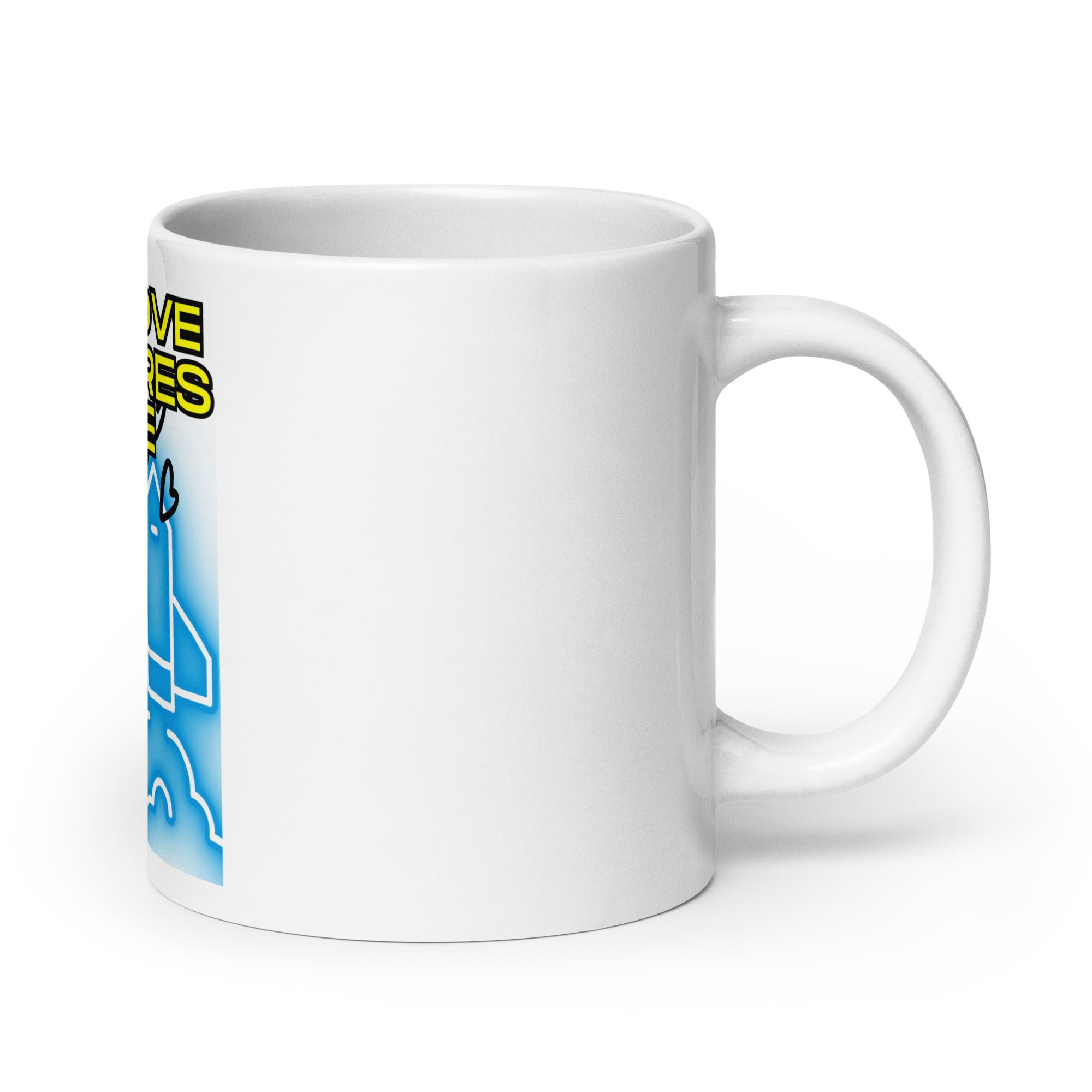 White glossy mug