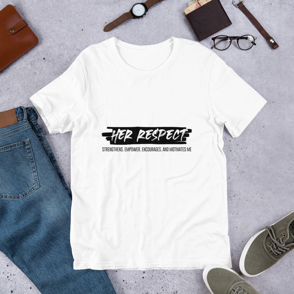 Her Respect white Short-Sleeve Unisex T-Shirt